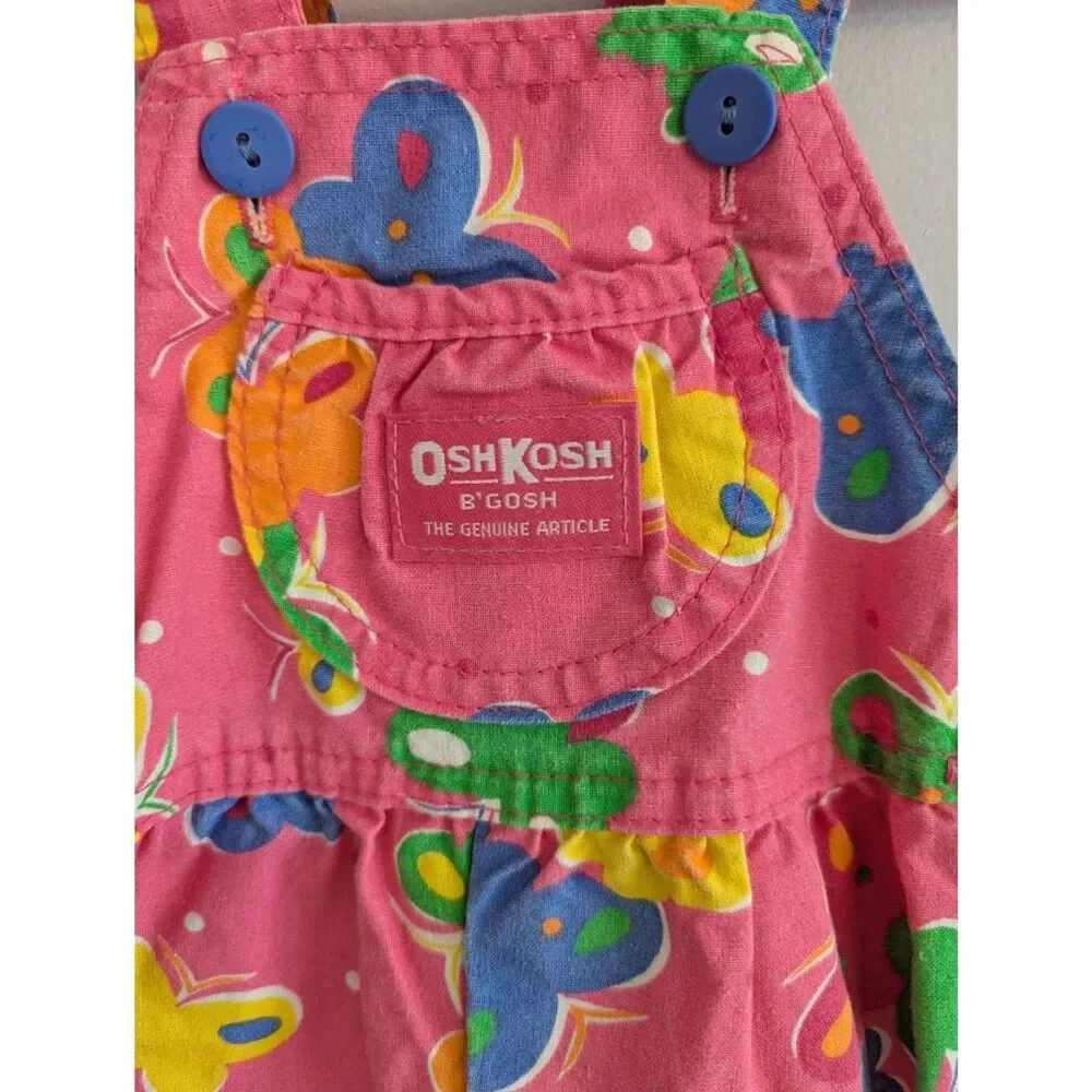 Vintage Made in USA OshKosh B'Gosh Butterfly Bubble Romper Overalls 6-9 Month